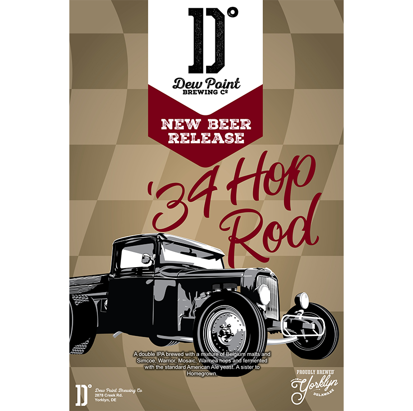 Dew Point Brewing Co. 35 Hop Rod Poster
