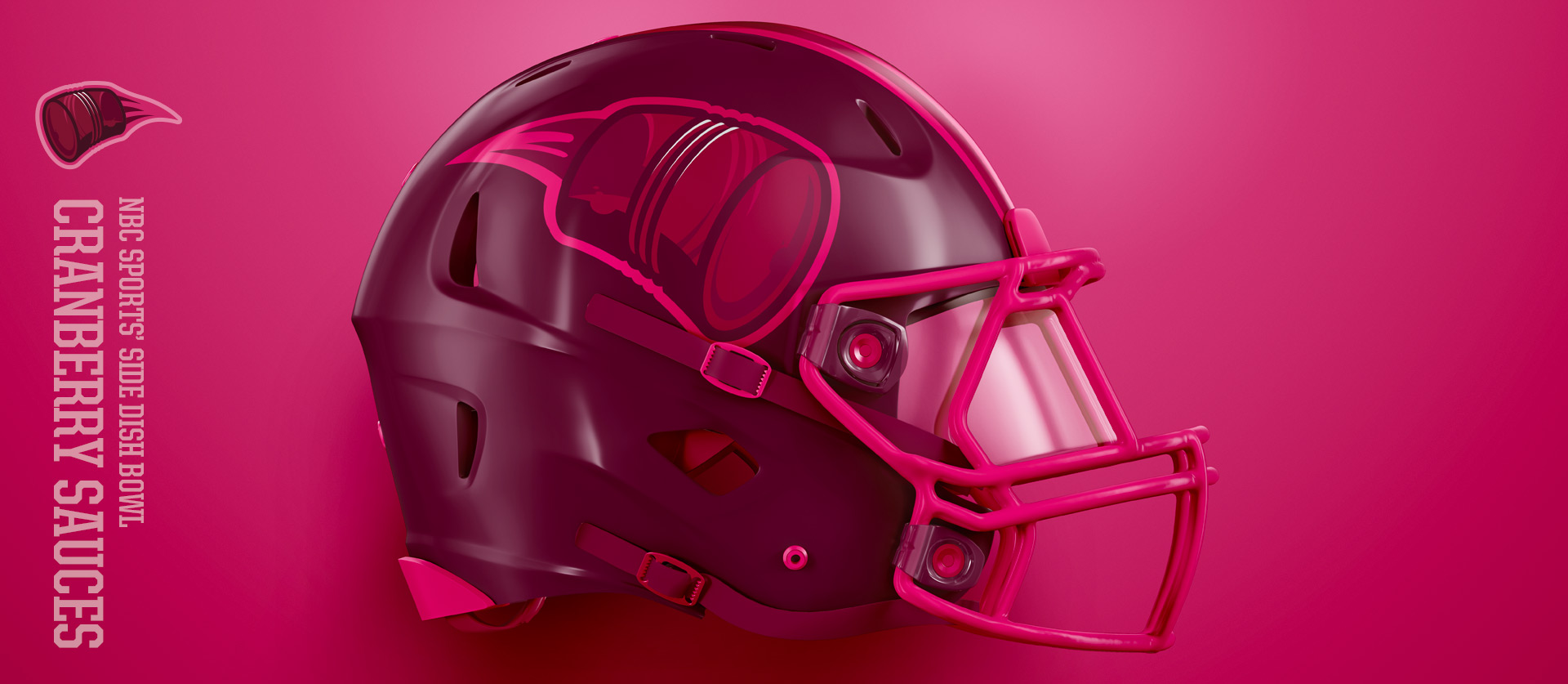 Cranberry Sauces Helmet Side View - Football Uniform Design for NBC Sports Thanksgiving Side Dish Bowl