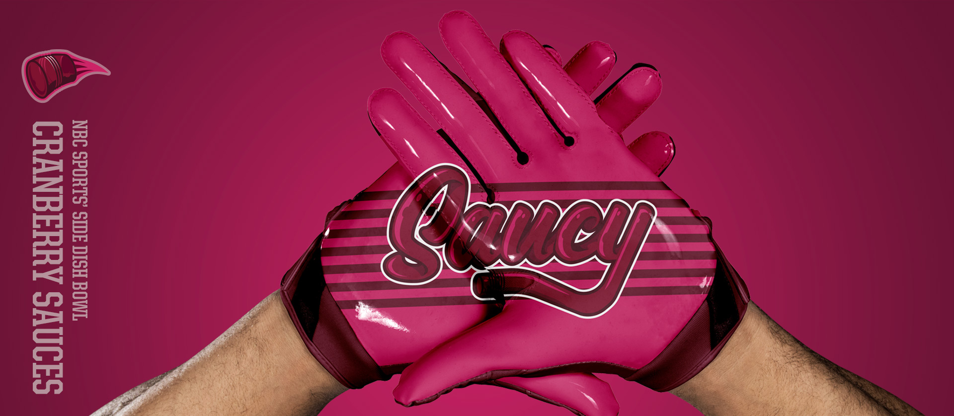Cranberry Sauces Gloves - Football Uniform Design for NBC Sports Thanksgiving Side Dish Bowl