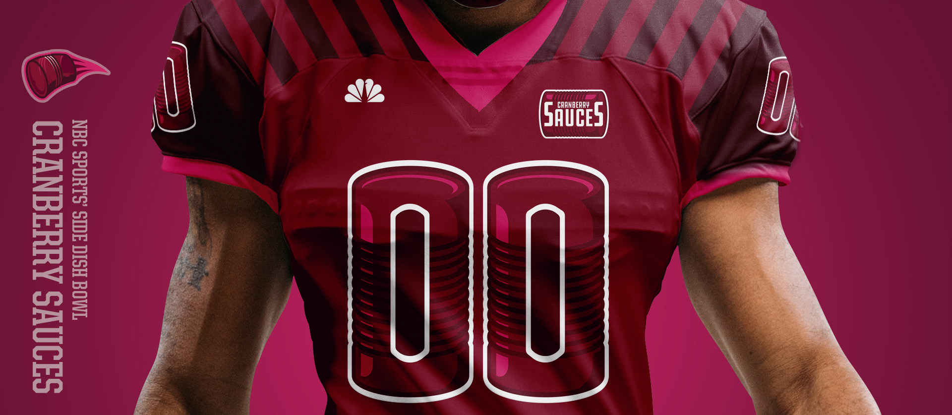 Cranberry Sauces Front - Football Uniform Design for NBC Sports Thanksgiving Side Dish Bowl