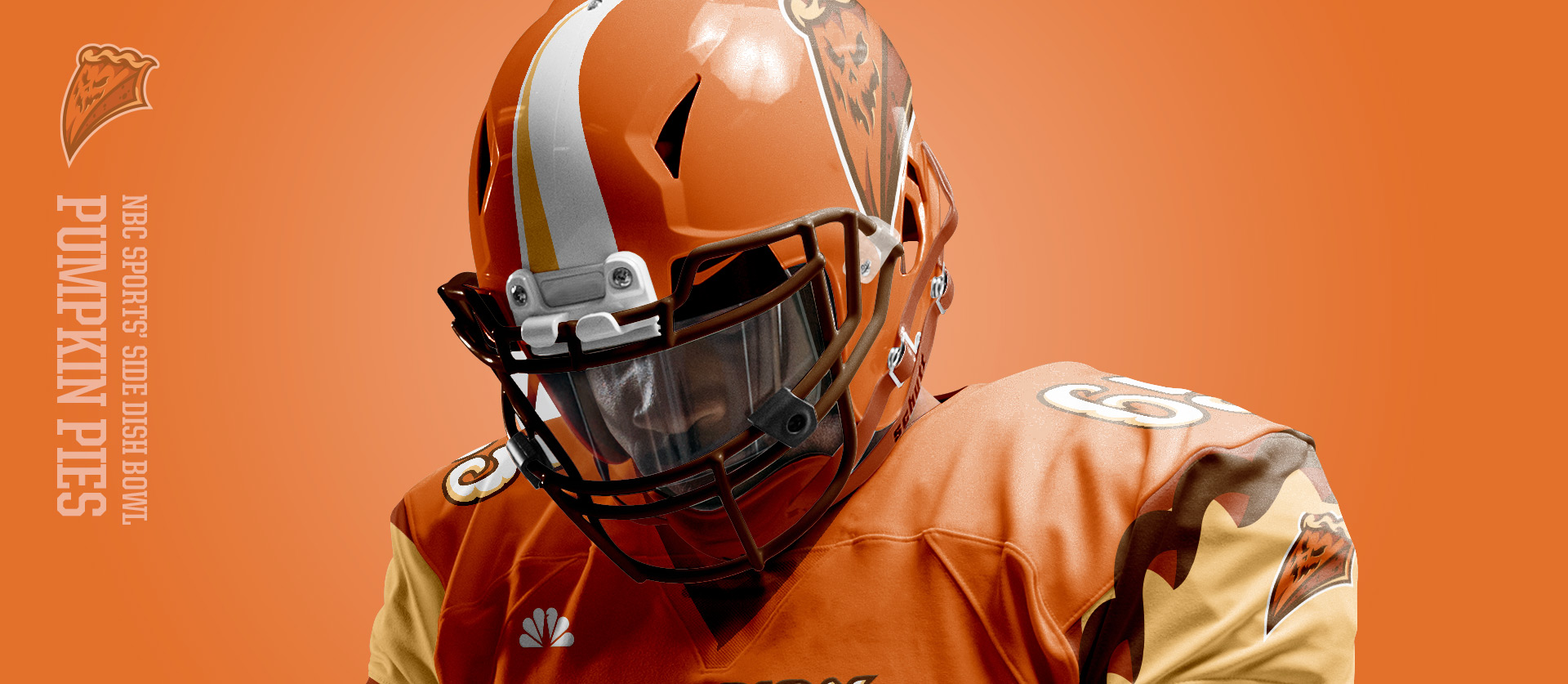 Pumpkin Pies Helment - Football Uniform Design for NBC Sports Thanksgiving Side Dish Bowl