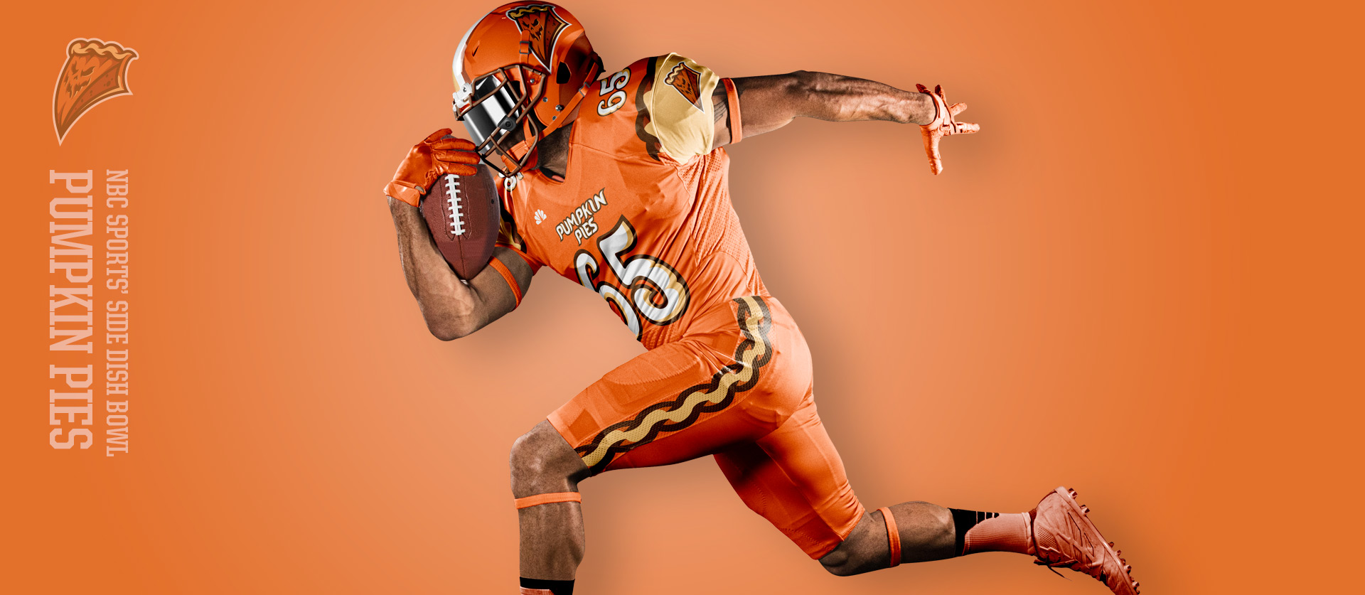 Pumpkin Pies - Football Uniform Design for NBC Sports Thanksgiving Side Dish Bowl