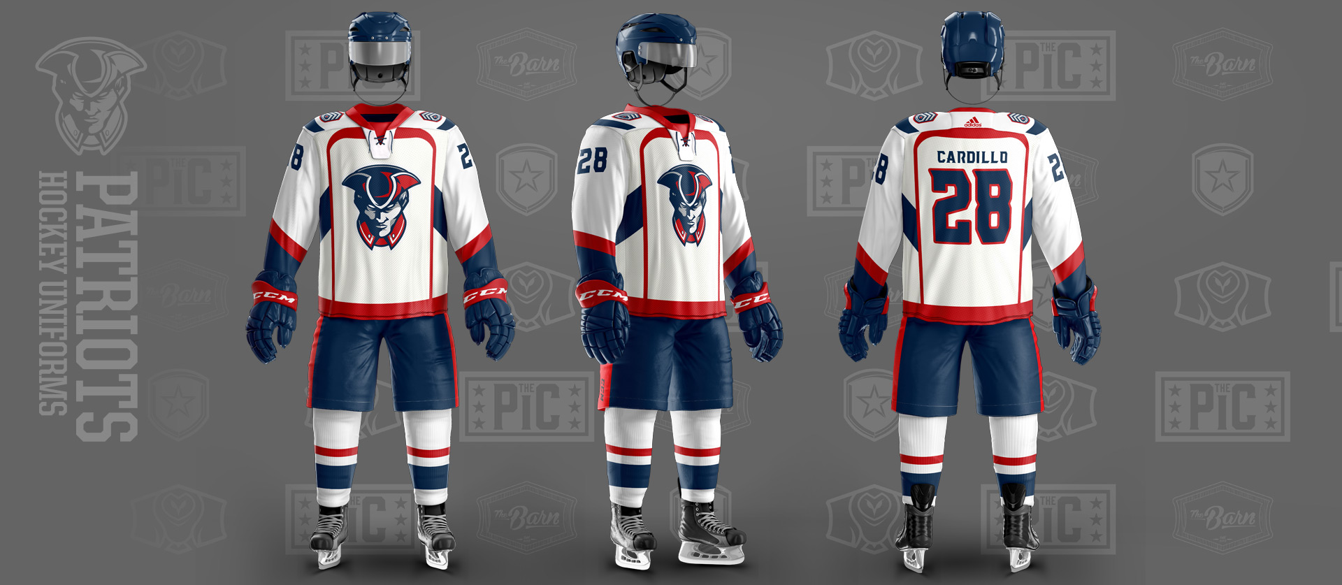 Patriots Hockey Uniform - White